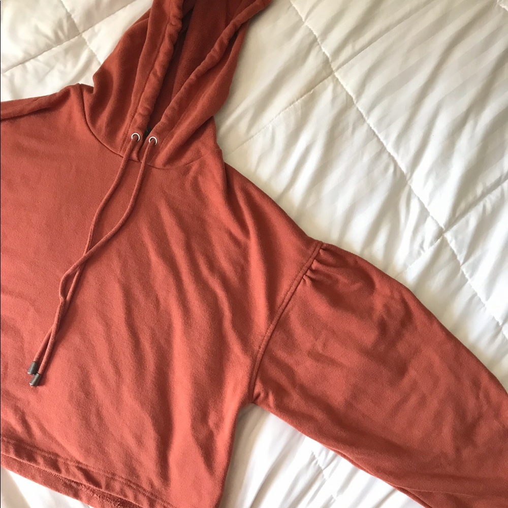 Burnt Orange Cropped Hoodie - Picture 2 of 3